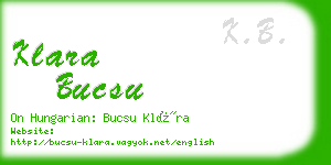 klara bucsu business card